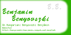 benjamin benyovszki business card